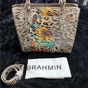 Brahmin Vibrant Croc-Embossed Shoulder Bag